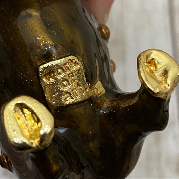 Artform Black Rhino Rhinoceros Enamel Trinket - Picture 10 of 13